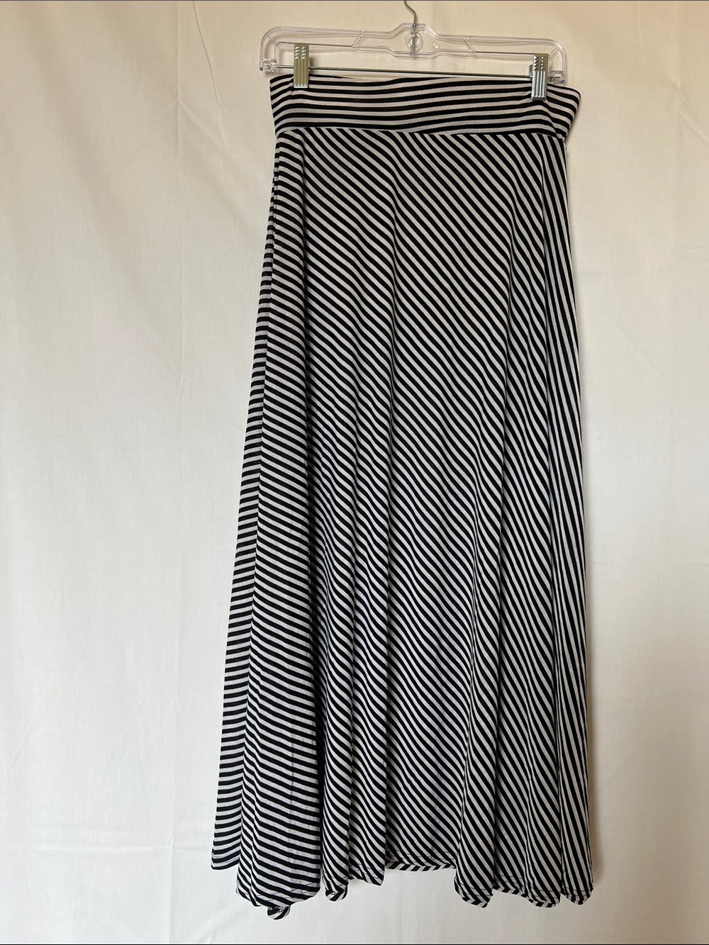 Vintage Black & White Striped Maxi Skirt